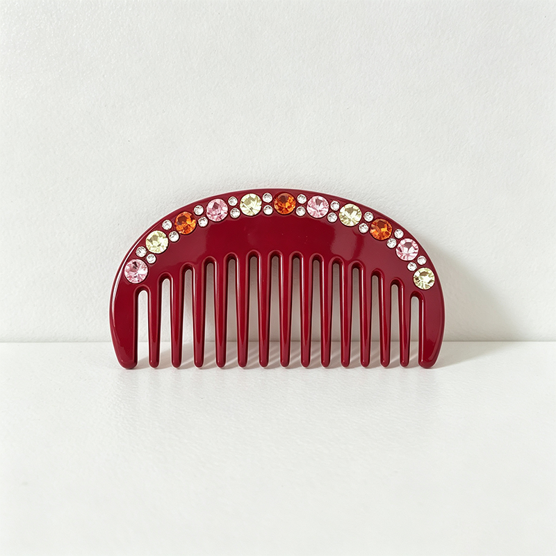 CouldNook Half Moon Stone Set Comb - Visible Tooth Profile