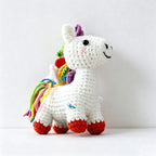 CouldNook Yarn Rainbow Horse Ornament - Colorful Mane Details