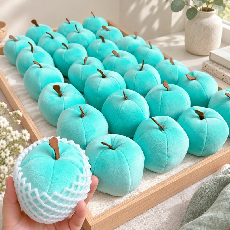 CouldNook Apple Plush Toy - Rounded Fruit Shape and Stem