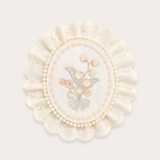 CouldNook Lily of the Valley Embroidered Lace Doily- Soft Dining Accent