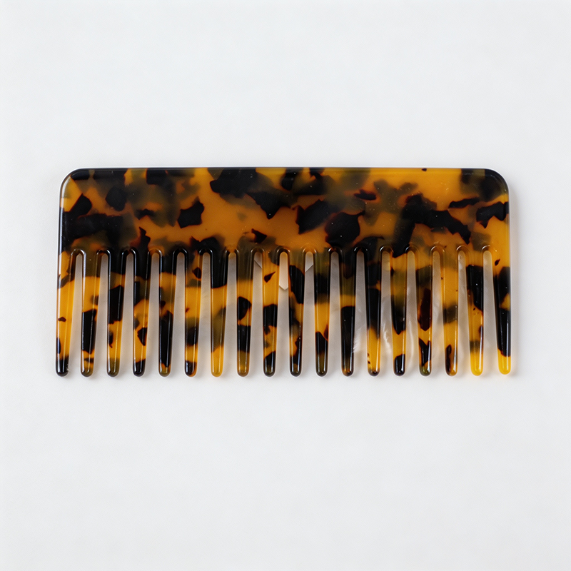 CouldNook Rectangular Marble Acetate Comb‑Wide Tooth Hair Comb