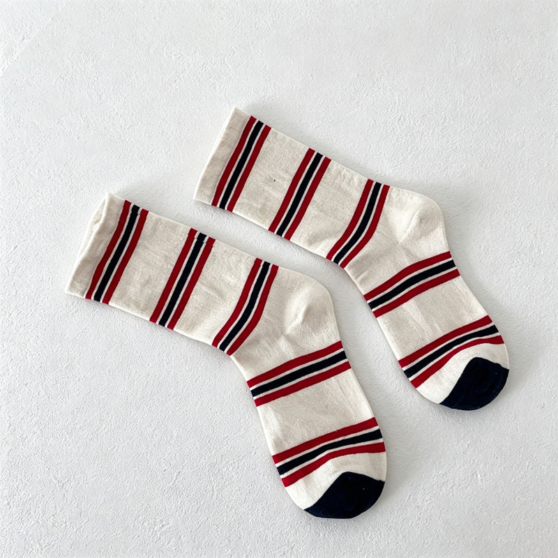CouldNook Striped Crew Socks-Horizontal Stripe Pattern