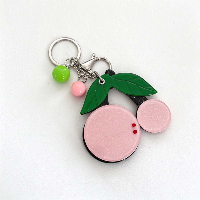 CouldNook Fruit Mirror Keychain - Swivel Cover and Beads