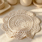 CouldNook Crocheted Lace Table Mat - Round Oval Size Options