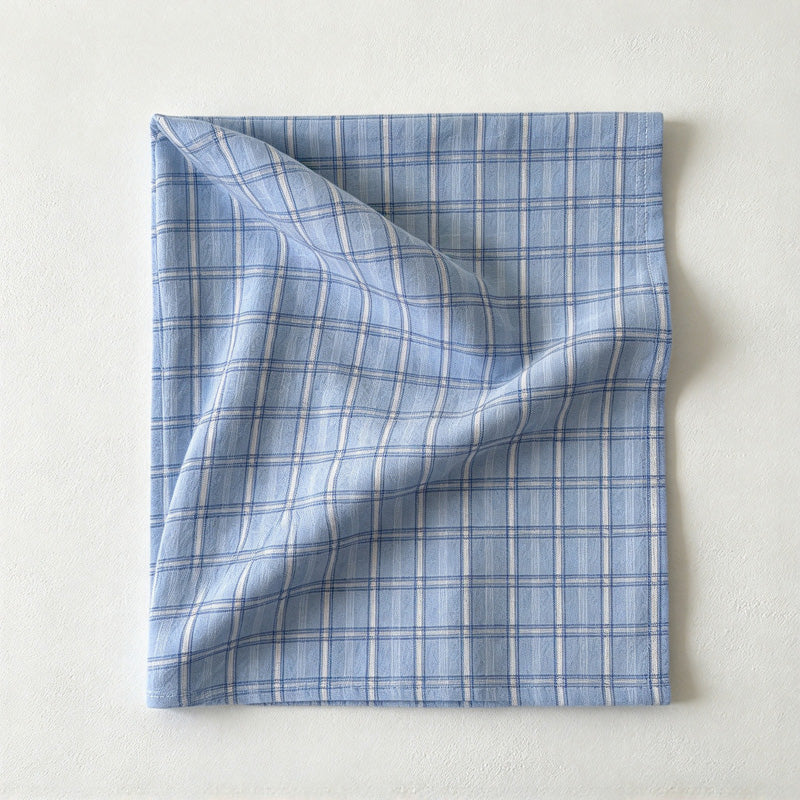 CouldNook Plaid Fabric Table Napkin - Woven-Look Checks And Sewn Label