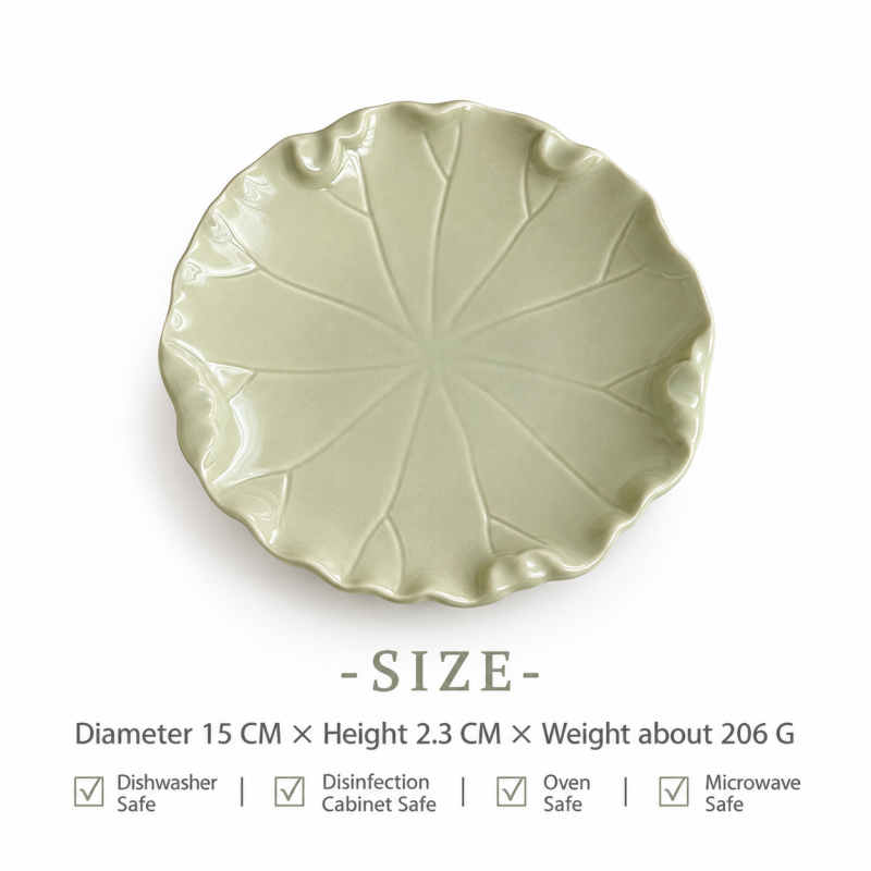 CouldNook Lotus Leaf Dessert Plate - Ruffled Edge
