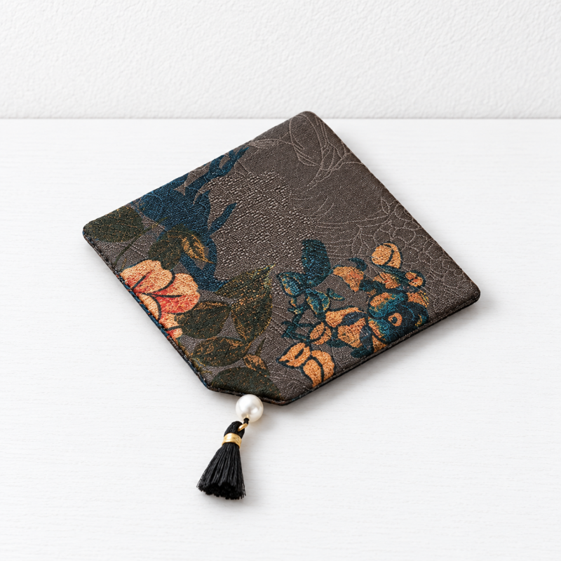 CouldNook Tasseled Floral Fabric Coaster - Double Sided Print