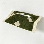 CouldNook Embroidered Fabric Tissue Cover - Tassel and Patchwork Detail