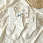 CouldNook Ribbon Lace-Up Calf Socks - Soft Shoe Accent