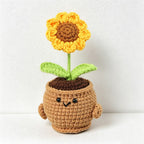 CouldNook Yarn Flower Planter Ornament - Heart and Bloom Stems