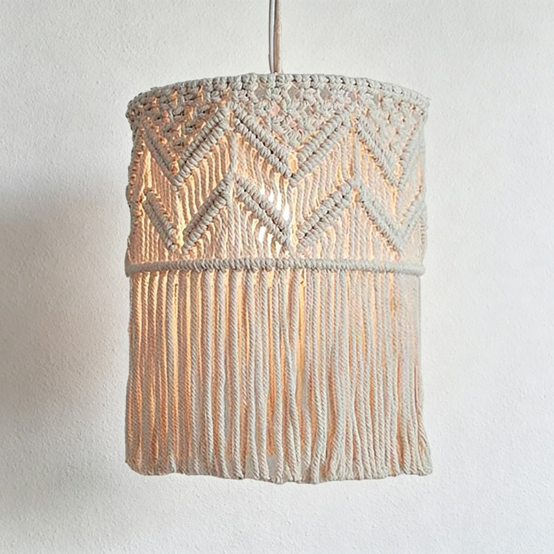 CloudNook Macrame Cotton Rope Lamp Shade‑Boho Hanging Lampshade
