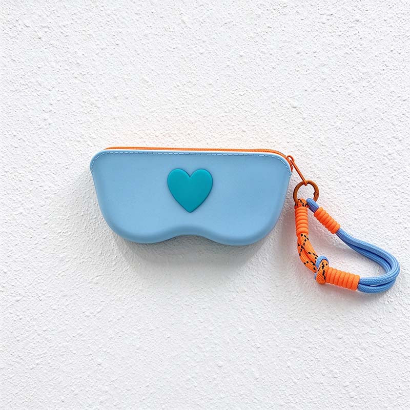 CouldNook Heart Glasses Case - Colorful Zip And Cord Wrist Loop