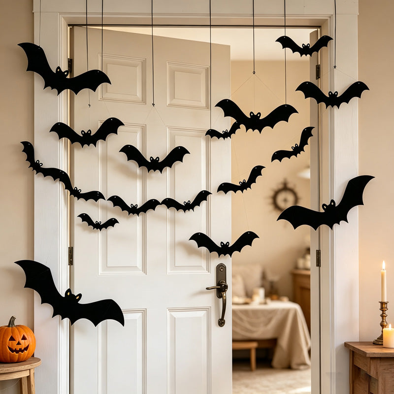 CloudNook Hanging Felt Bat Decor‑Halloween Party Ornament Set