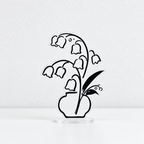 CouldNook Line-Art Flower Memo Stand - Acrylic Vase Silhouette And Clip