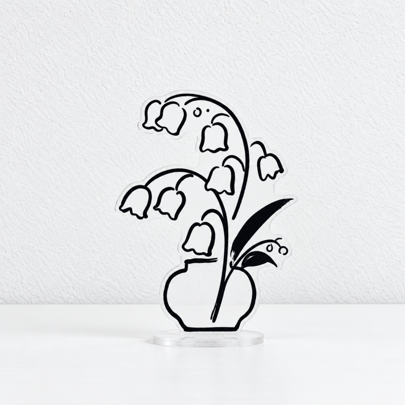 CouldNook Line-Art Flower Memo Stand - Acrylic Vase Silhouette And Clip