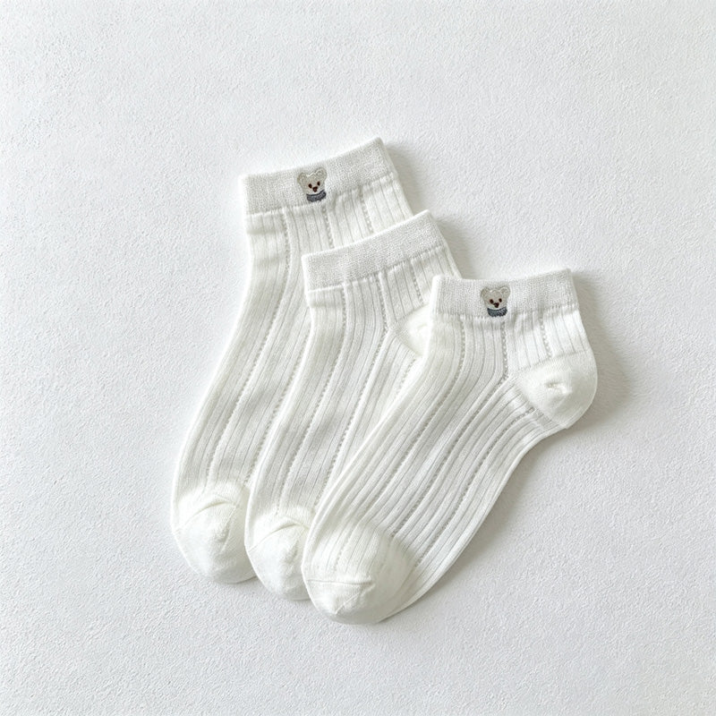 CouldNook Embroidered Ankle Socks - Small Heart Accent