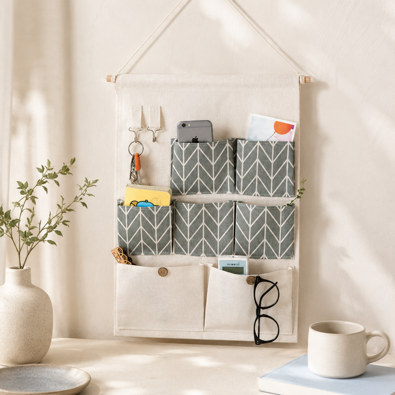 CouldNook Seven Compartment Wall Organizer - Geometric Color Panels