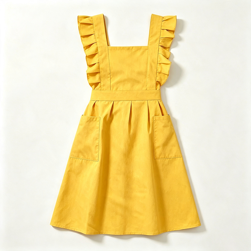 CouldNook Blue Ruffle Apron - Calm Pinafore Kitchen Layer