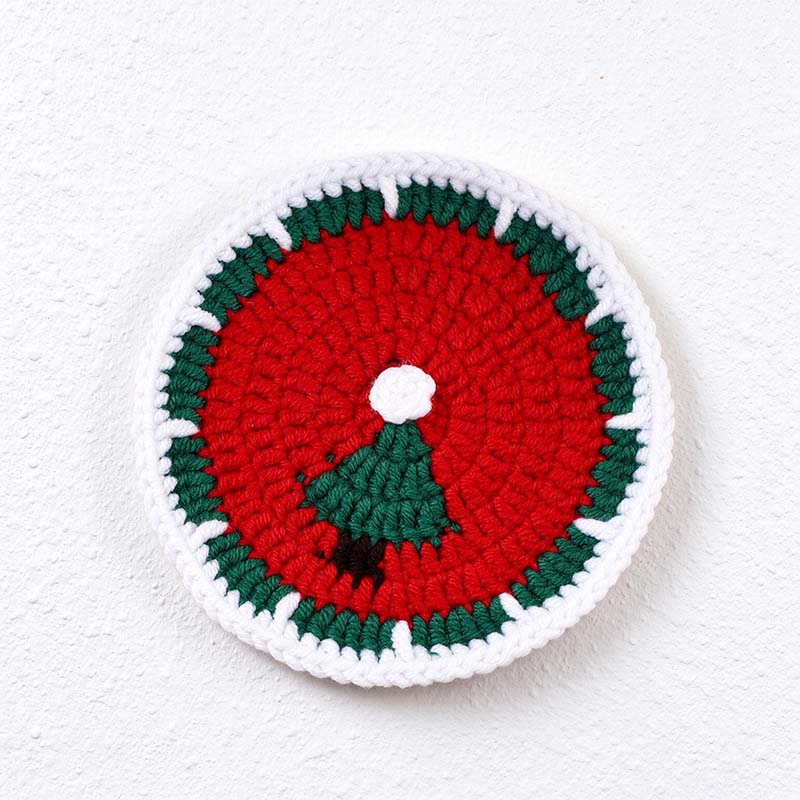 Christmas Crochet Coaster with Festive Motif Options