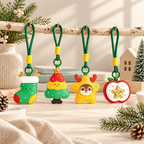 CouldNook Christmas Hanging Charm - Colorful PU Shapes and Cord Loop