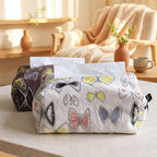 CouldNook Butterfly Tissue Box Cover - Embroidered Wings And Folded Sides