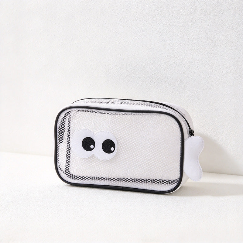 CouldNook Big Eye Toiletry Bag - See-Through Panels And Character Details