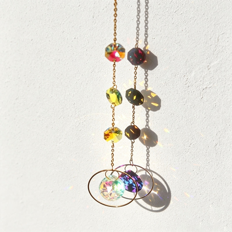 CouldNook Lotus Crystal Suncatcher - Gold Tone Hanging Accent