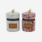 CouldNook Cylindrical Rhinestone Coin Purse Keychain - Front Patch Detail
