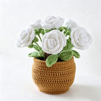 CouldNook Yarn Rose Planter Ornament - Six-Bloom Color Arrangements