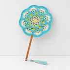 CouldNook Yarn Hand Fan - Floral Medallion and Tassel