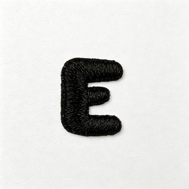 CouldNook Mini Alphabet Applique Patch - Black Embroidered Letter Options
