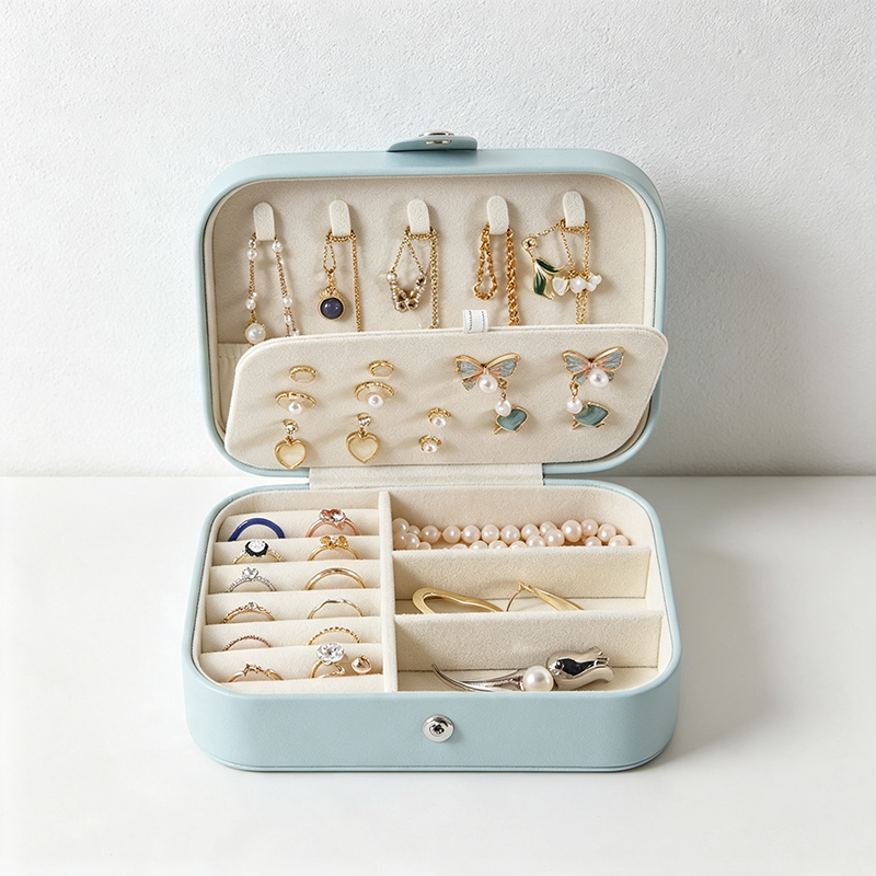 CouldNook Double Layer Pastel Jewelry Case - Organized Living Detail