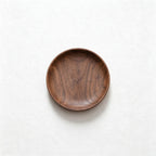 CloudNook Faux Walnut Wood Plate‑Solid Round Serving Dish
