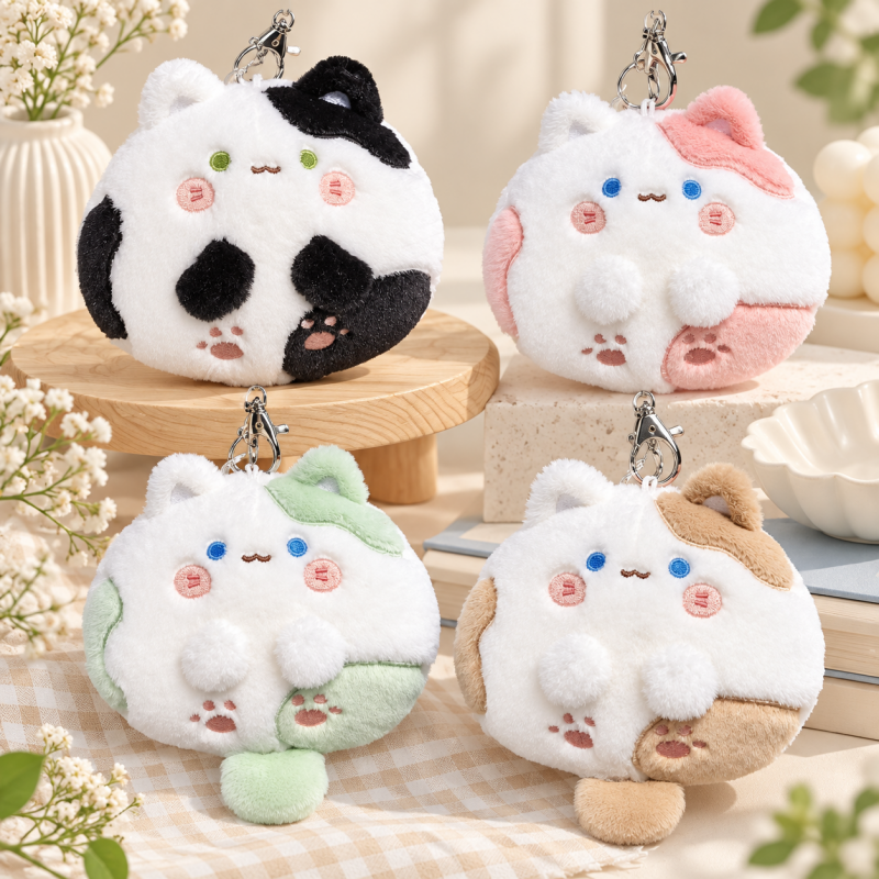 CouldNook Plush Cat Charm - Rounded Body and Dangling Tail Detail