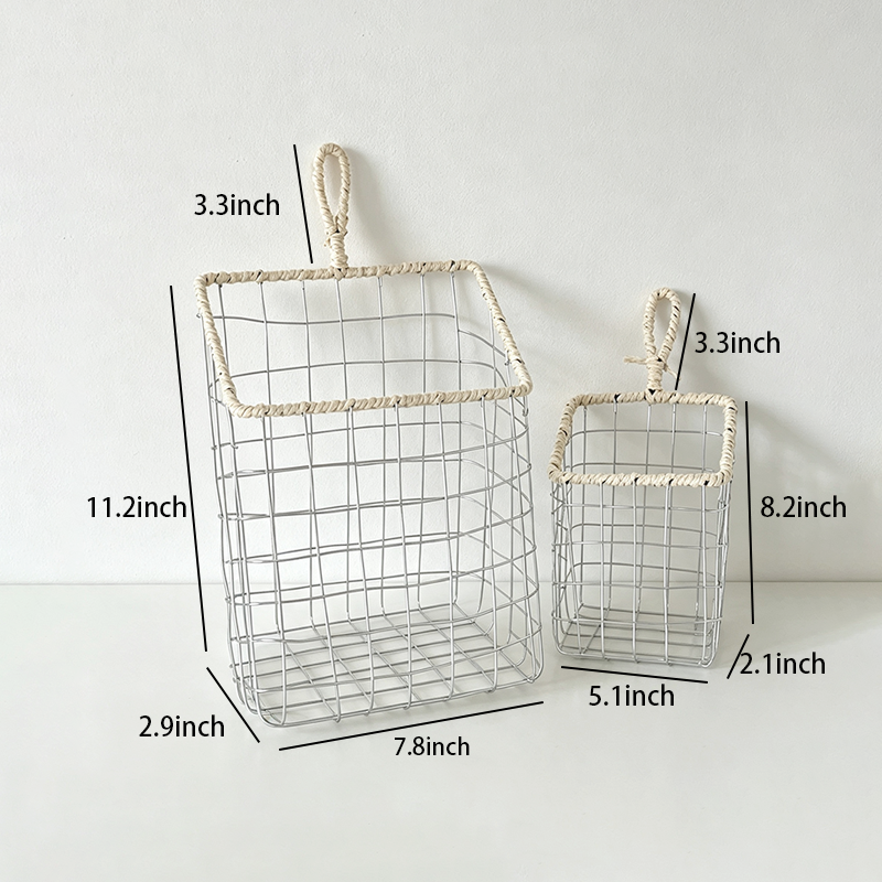 CouldNook Hanging Wire Storage Basket‑Wall‑Mount Iron Organizer for Kitchen & Household Sundries