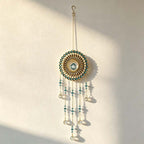 CouldNook Sunburst Suncatcher - Beaded Circular Frame And Cascading Drops