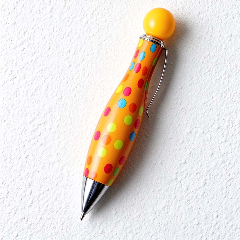 CouldNook Bowling Pin Ballpoint Pen - Patterned Barrel And Round Top
