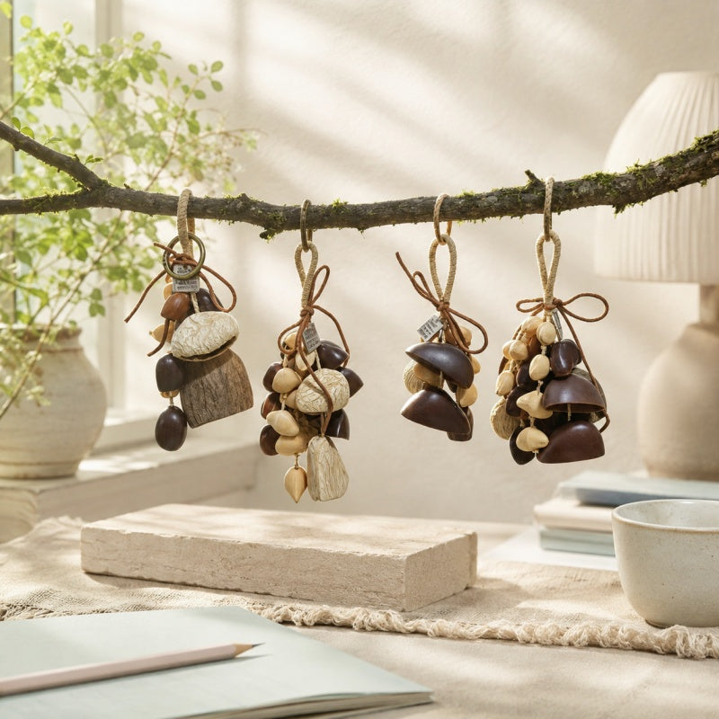 CouldNook Curved Seed Shell Hanging Charm - Loop Clasp Attachment