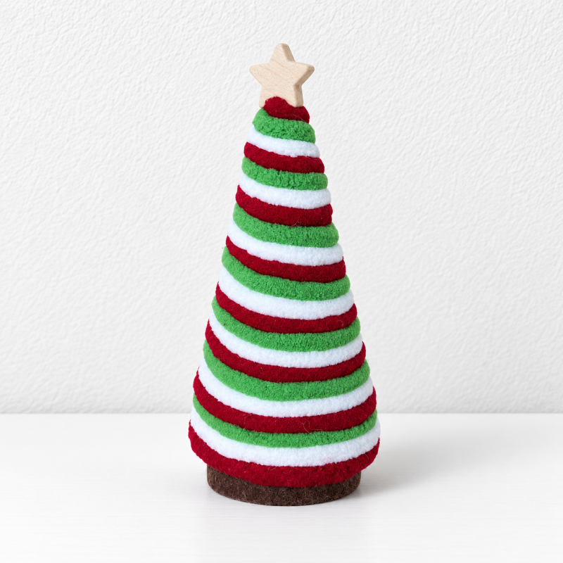 CouldNook Striped Mini Christmas Tree - Wrapped Cone Display