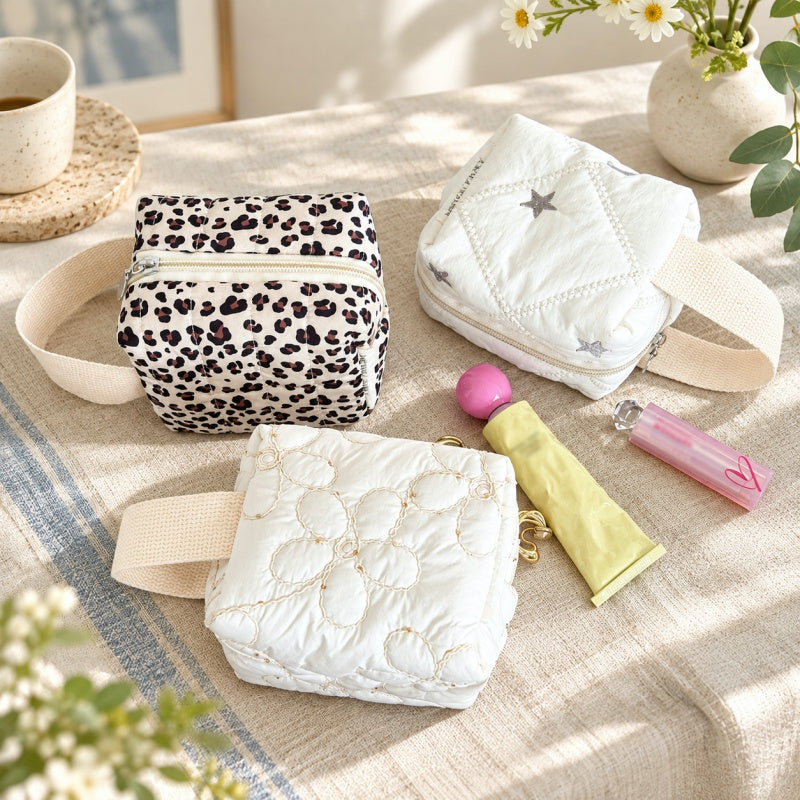 CouldNook Loop Handle Makeup Pouch - Patterned Square Body