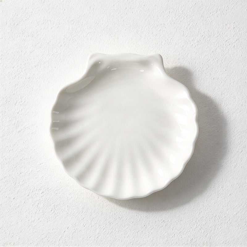 CouldNook Shell Dish - White Scalloped Serving Shape