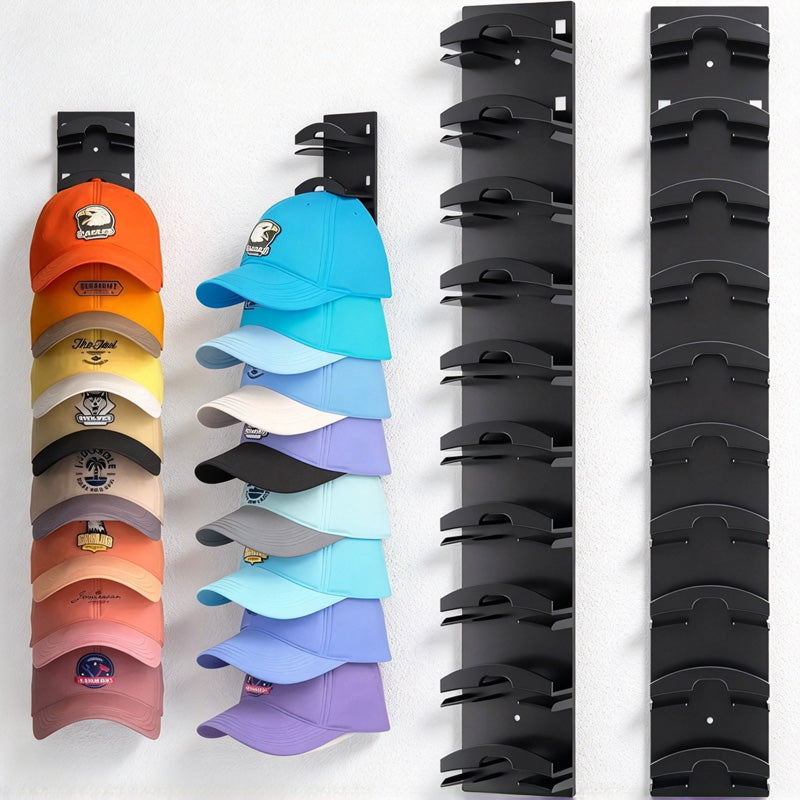 CouldNook Wall Hat Organizer - Tiered Supports and Narrow Backplate