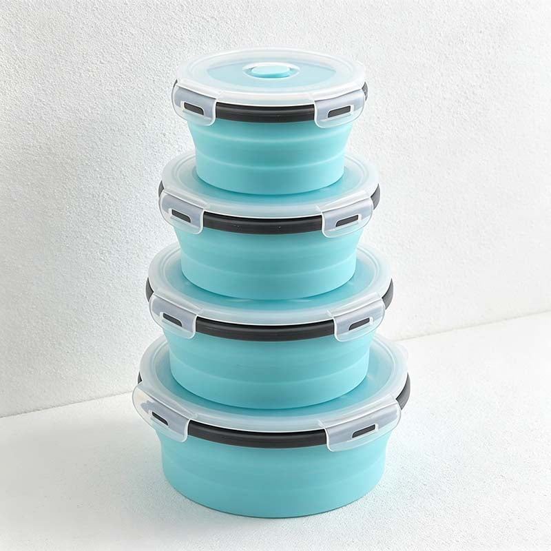 CouldNook Collapsible Silicone Food Container - Stackable Round Design