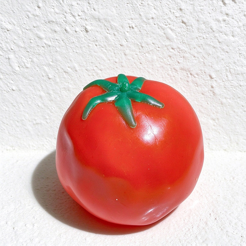 CouldNook Tomato Squeeze Toy - Glossy Leaf-Topped Shape