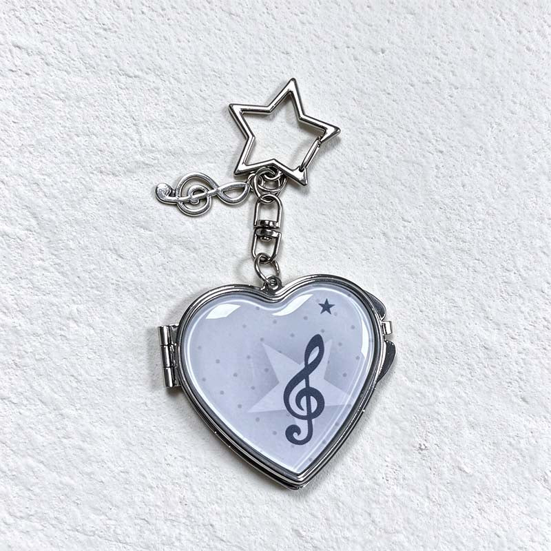 CouldNook Heart Mirror Keychain - Star and Music Charms