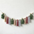 CouldNook Christmas Tassel Garland - Beaded Cord and Tree-Shaped Accents