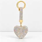 CouldNook Heart Keychain - Rhinestone-covered Shape and Matching Short Strap