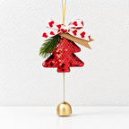 CouldNook Christmas Tree Bell Hanging - Ribbon Bow And Suspended Bell Detail