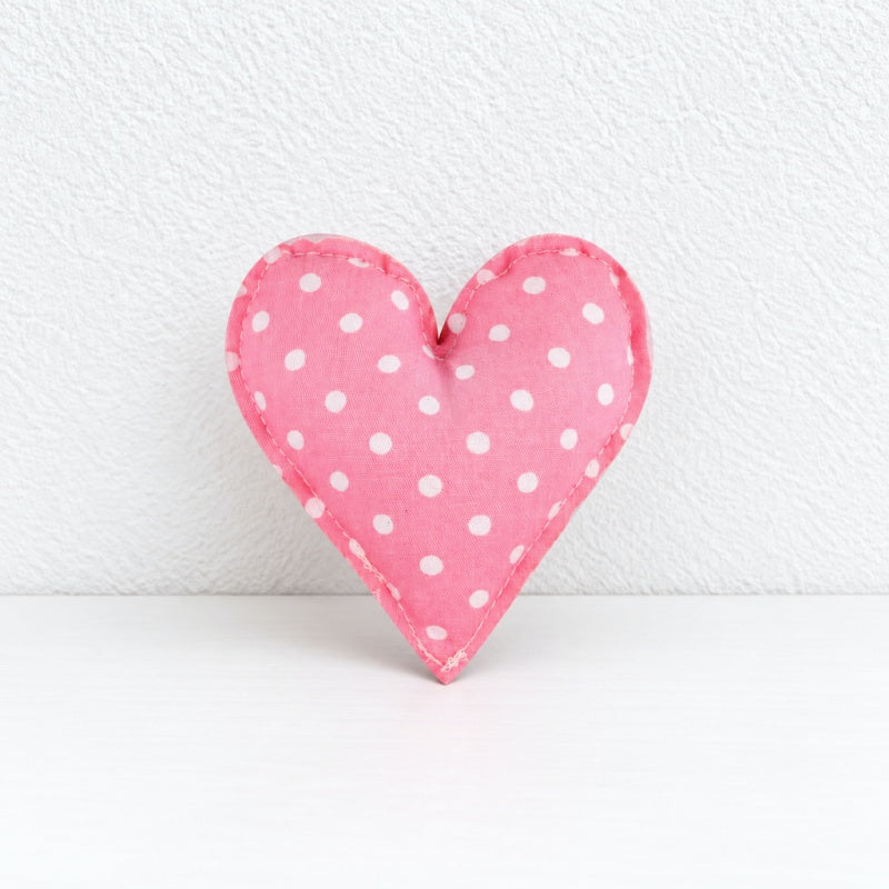 CouldNook Fabric Heart Decoration - Padded Shape And Patterned Textile Exterior