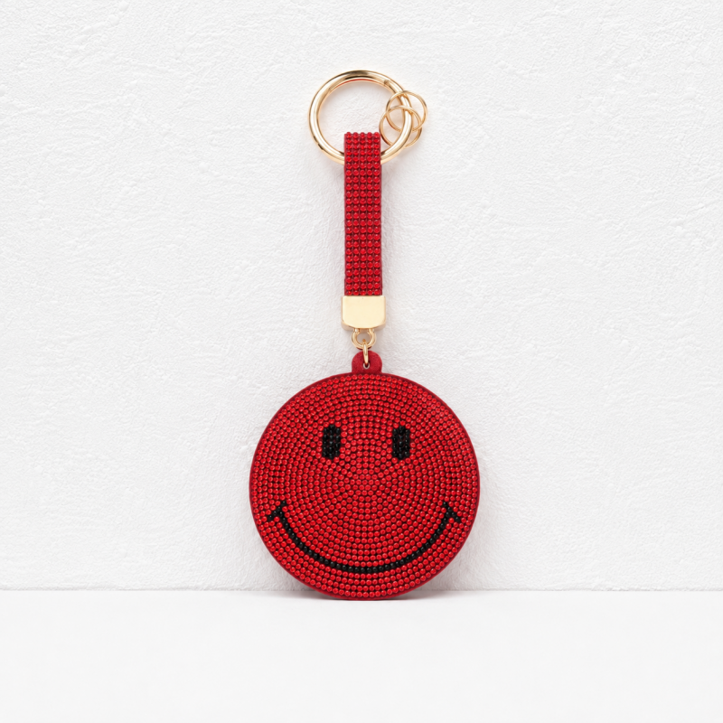 CouldNook Rhinestone Smiley Face Keychain - Star Bag Pendant